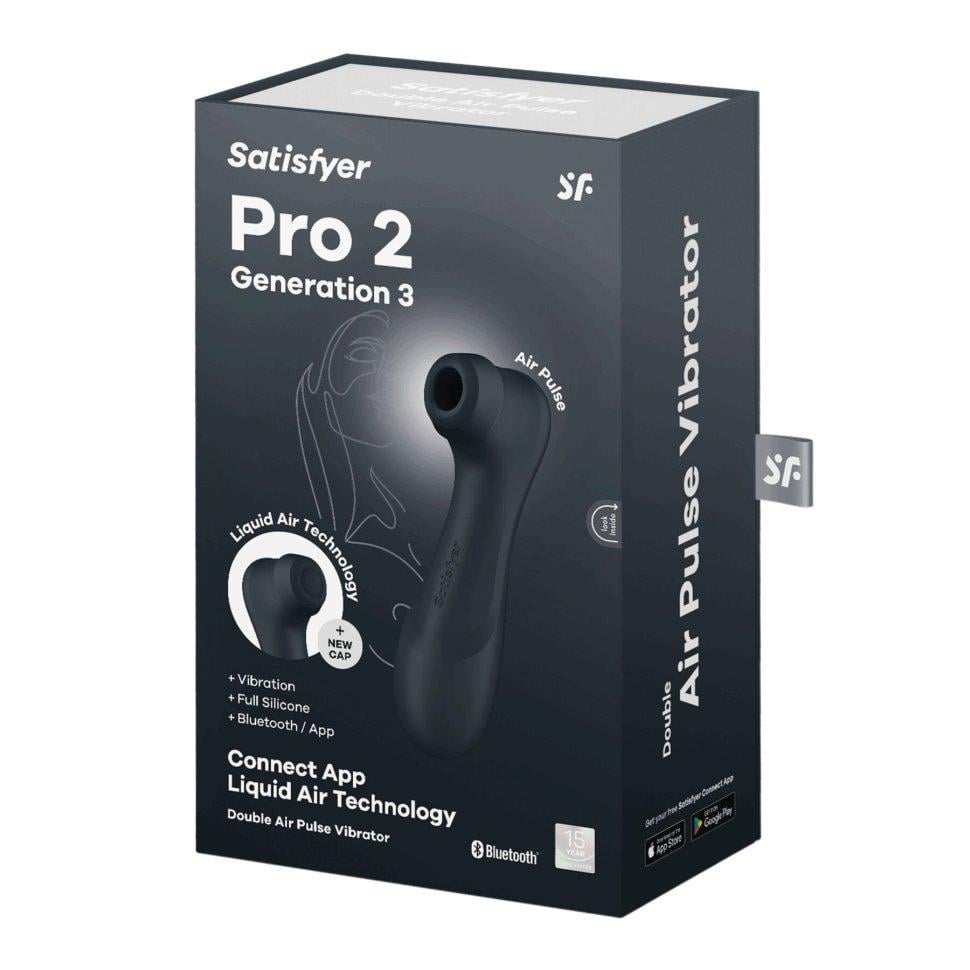 Стимулятор вакуумный клиторальный Satisfyer Pro 2 Generation 3 with Liquid Air Connect App Dark Grey (38025391)