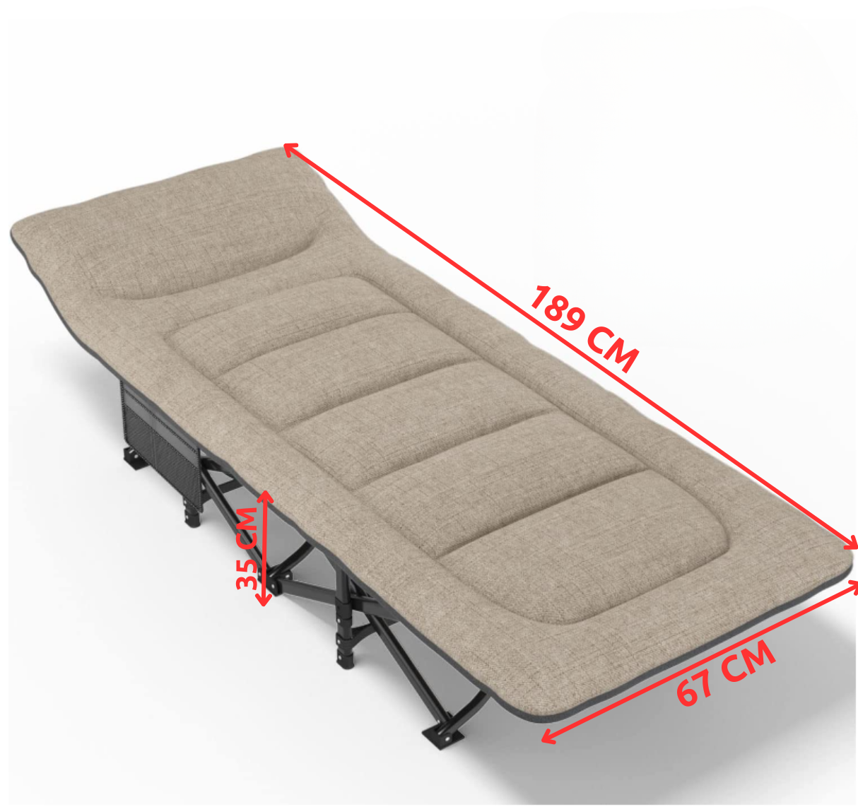 Шезлонг раскладной WCG CC-S07 с матрасом и подушкой Черно-серый (CC-S071) - фото 5