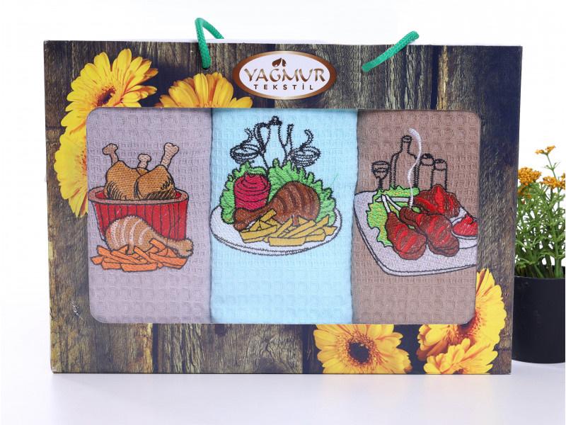 Набор вафельных полотенец Ужин 3 шт. (DR008975)