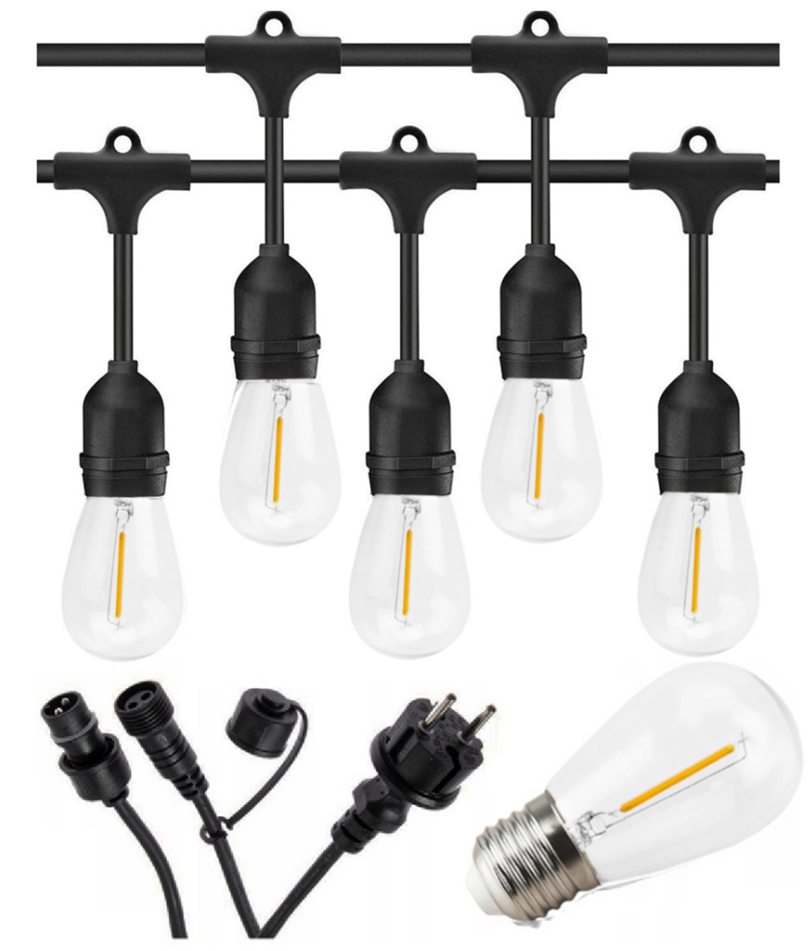 Гирлянда уличная ретро ETRON 1-ESP-2105 IP65 50 патронов 25 м Черный (2002) Гирлянда уличная ретро ETRON 1-ESP-2105 IP65 50 патронов 25 м Черный (2002)