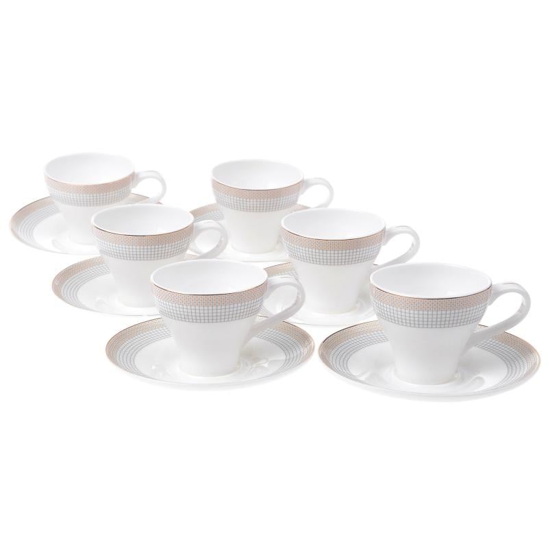 Набор кофейных чашек с блюдцами Lora NP82 6х6 120мл