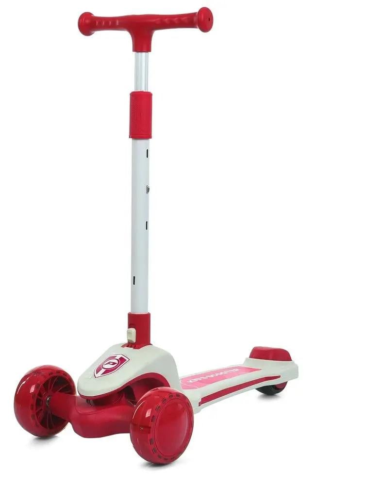 Самокат детский трехколесный iTrike JR3-131-R из металла и пластика складной с подсветкой колес Красный/Белый (150-7-JR3-131-R)