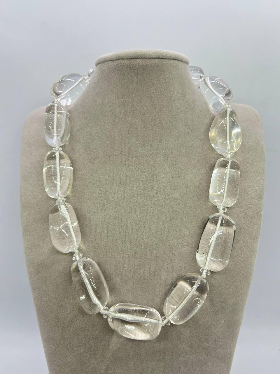 Бусы кварц 46 см Прозрачный (11840)