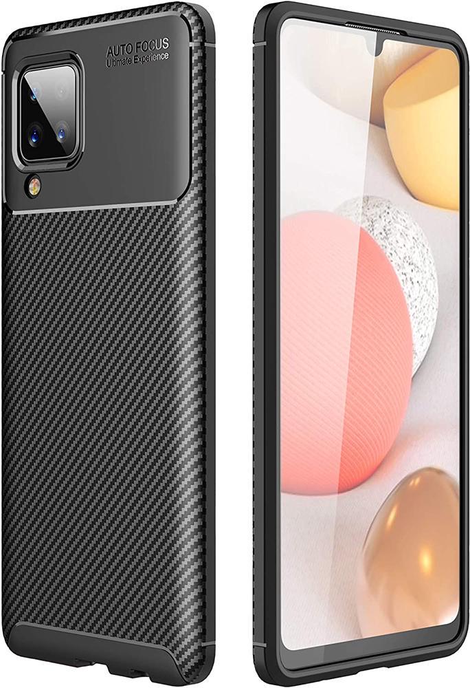 Чехол накладка Auto Focus Carbon для Samsung Galaxy A12 A125 Black (20055-2B)