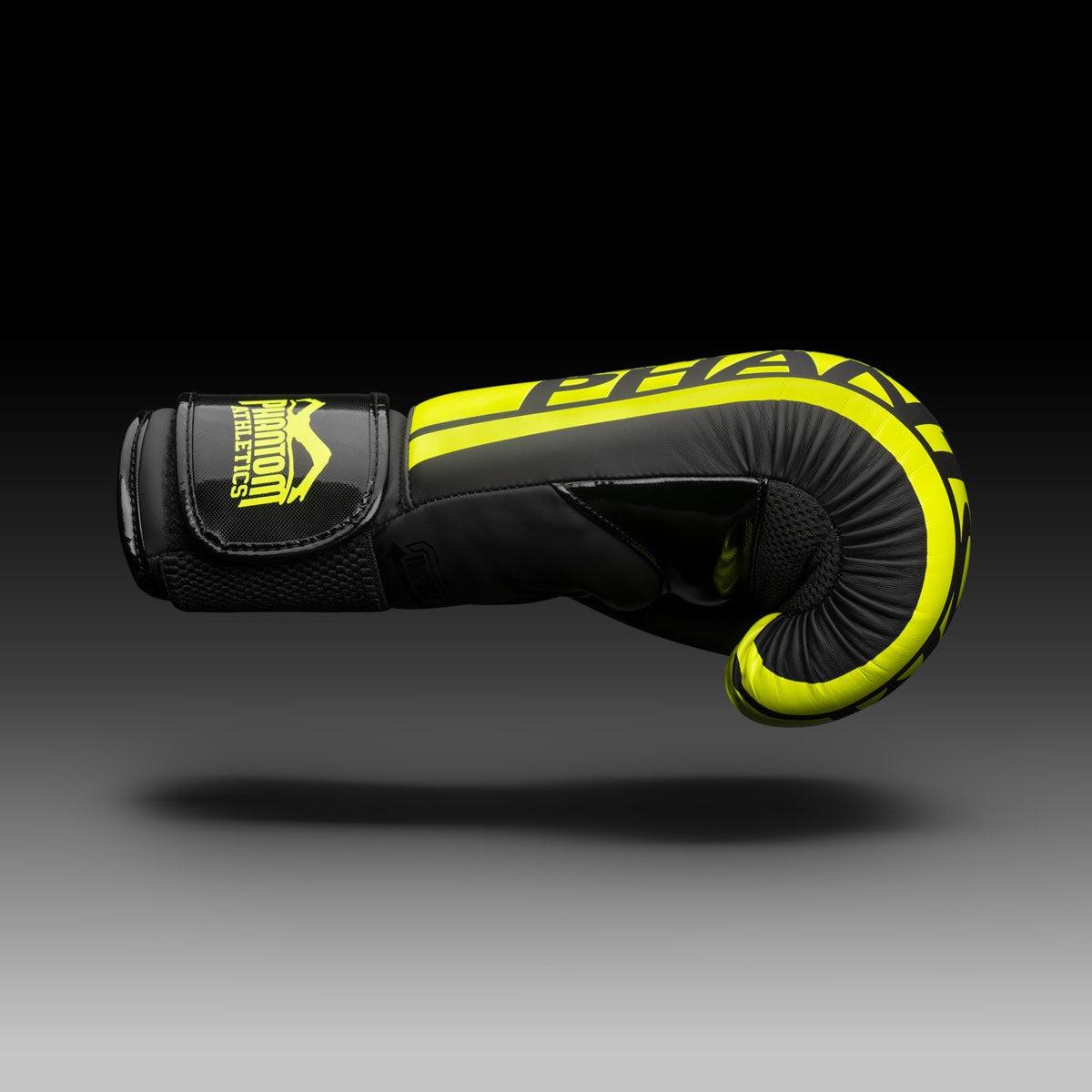 Рукавиці боксерські Phantom APEX Elastic Neon 10 унцій з капою Black/Yellow - фото 3