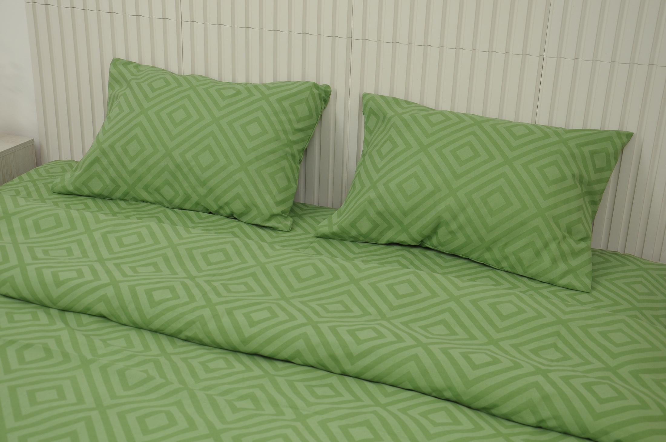 Комплект постельного белья полуторный Amore Glux-152 бязь Фисташковый (KPB-A1,5-Glux-152(50x70)_) - фото 2 Комплект постельного белья полуторный Amore Glux-152 бязь Фисташковый (KPB-A1,5-Glux-152(50x70)_) - фото 2