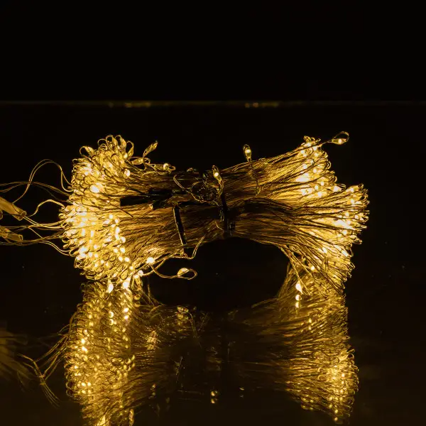 Гірлянда-штора Роса хвойна лапа 600 LED 3х3 м Жовтий - фото 3