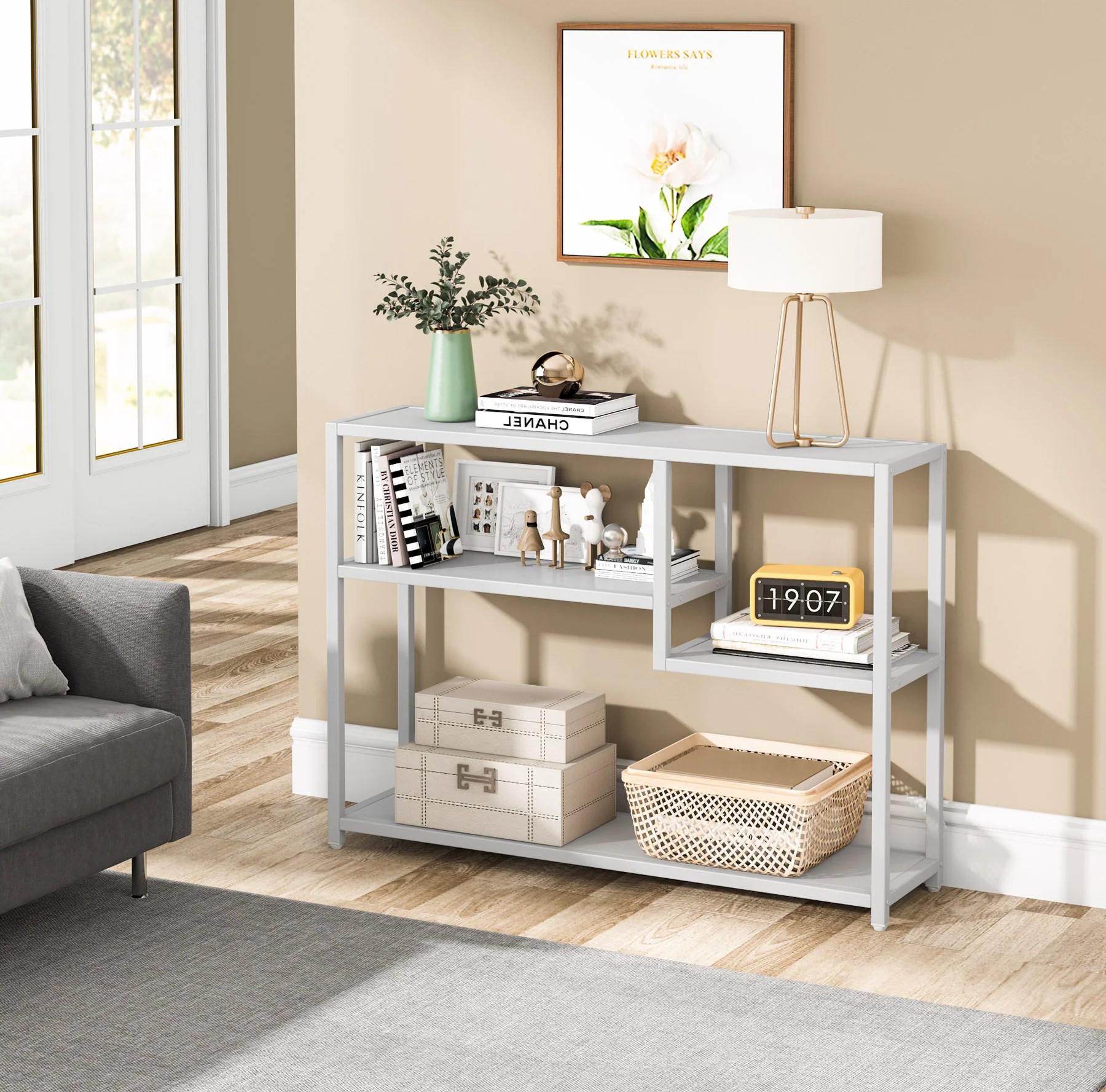 Стол консольный в прихожей MSM с полками для хранения Белый (J0237)