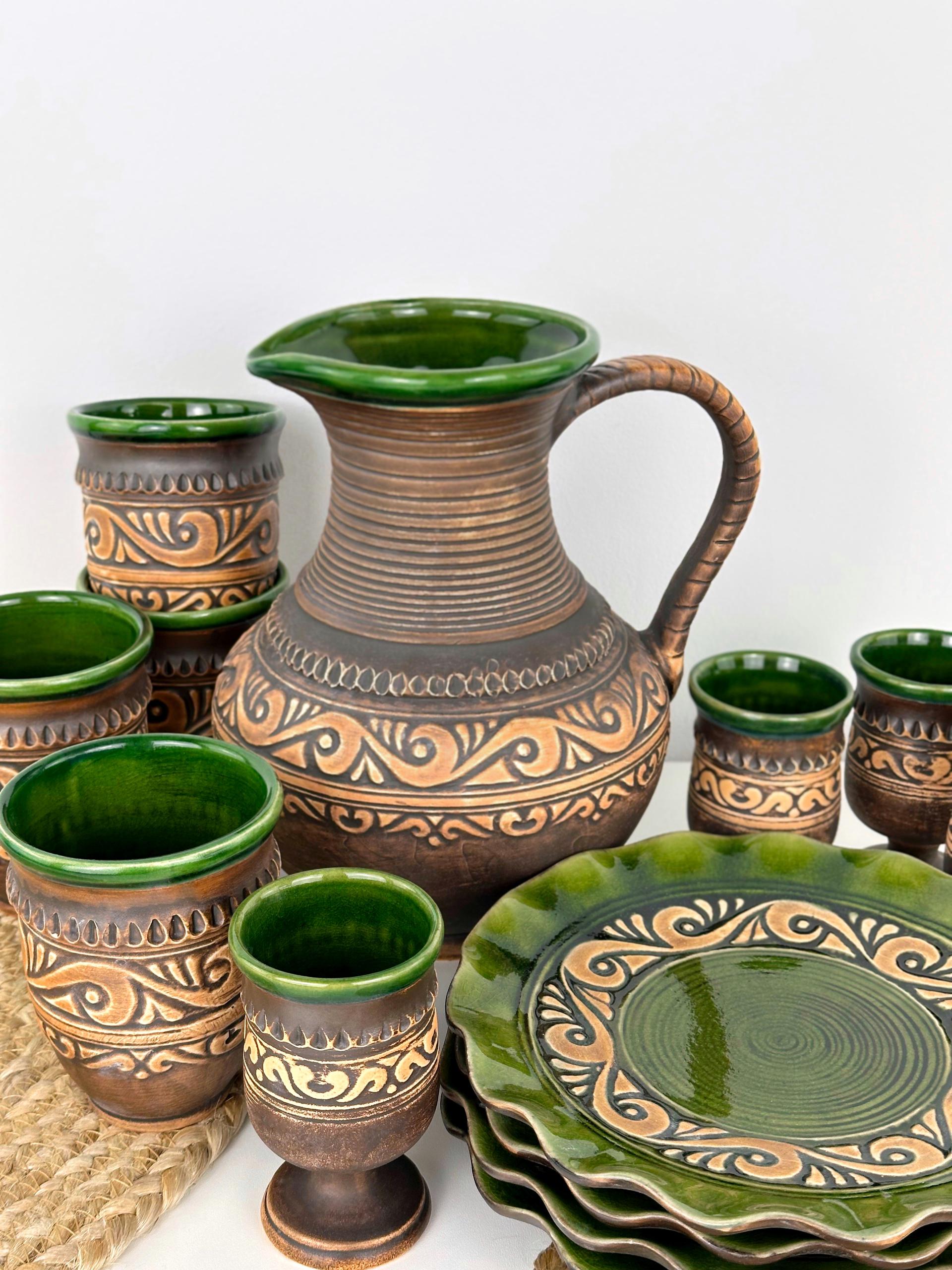 Набор глиняной посуды для сервировки стола на 4 человека Гражда Коричневый (17019-5) - фото 9 Набор глиняной посуды для сервировки стола на 4 человека Гражда Коричневый (17019-5) - фото 9