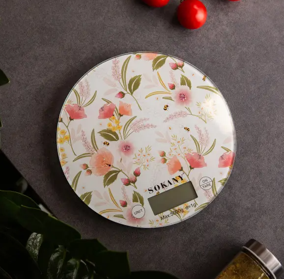 Ваги кухонні електронні Sokany SK-19023 із плоскою платформою до 5 кг Білий (SK-19023ML) - фото 4 Ваги кухонні електронні Sokany SK-19023 із плоскою платформою до 5 кг Білий (SK-19023ML) - фото 4