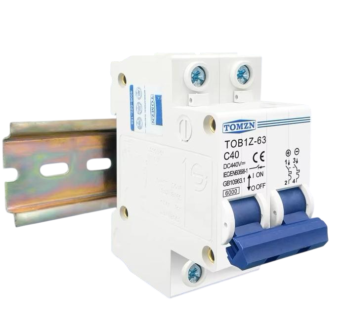 Выключатель постоянного тока TOMZN 32 А двухполюсный до 440V автоматический для солнечных панелей/аккумуляторов DC MCB TOB1Z-63 2P Icu=6kA (103154569)