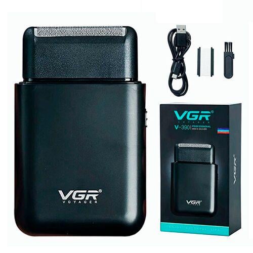 Электробритва-шейвер VGR V-390 аккумуляторная выдвижной триммер USB Type-C до 45 мин работы Черный (ML-06965)