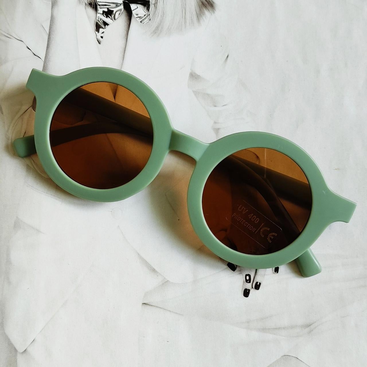 Очки детские круглые Зеленый матовый