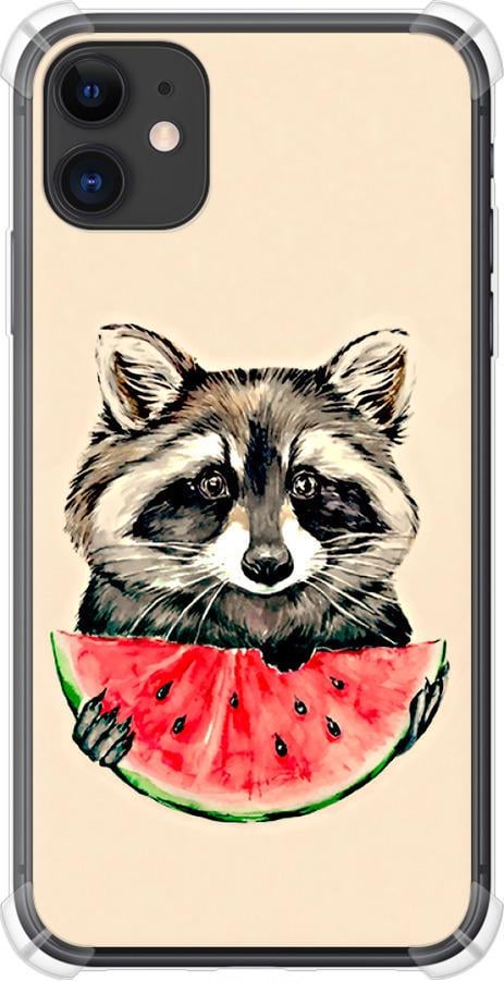 Чохол на iPhone 11 Єнотик з кавуном (4605sp-1722-42517)
