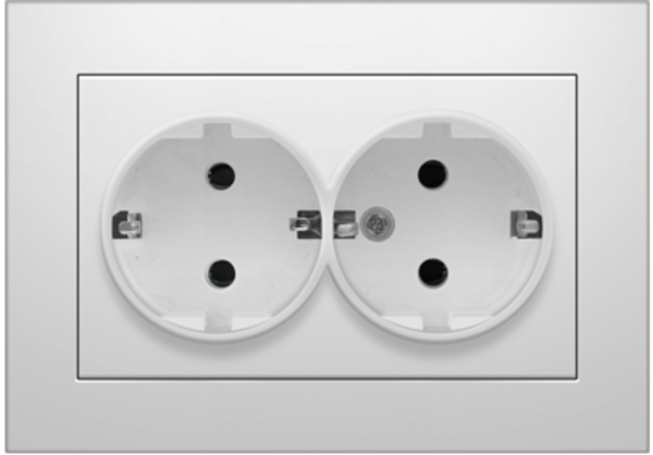 Розетка 2-на з заземлення RS16-480 White (RS16-480)