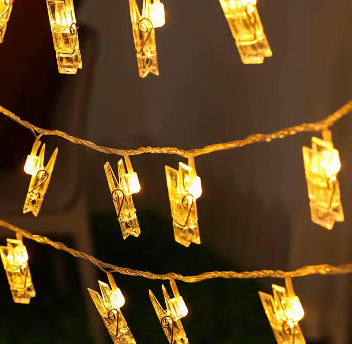 Гірлянда з прищіпками 4,5 м 20 ламп від USB тепле жовте світло (2b2161d0) - фото 7