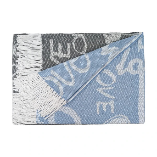 Плед шерстяной Love You Love 4707 140х210 см Серый с голубым (8-6-5156558)