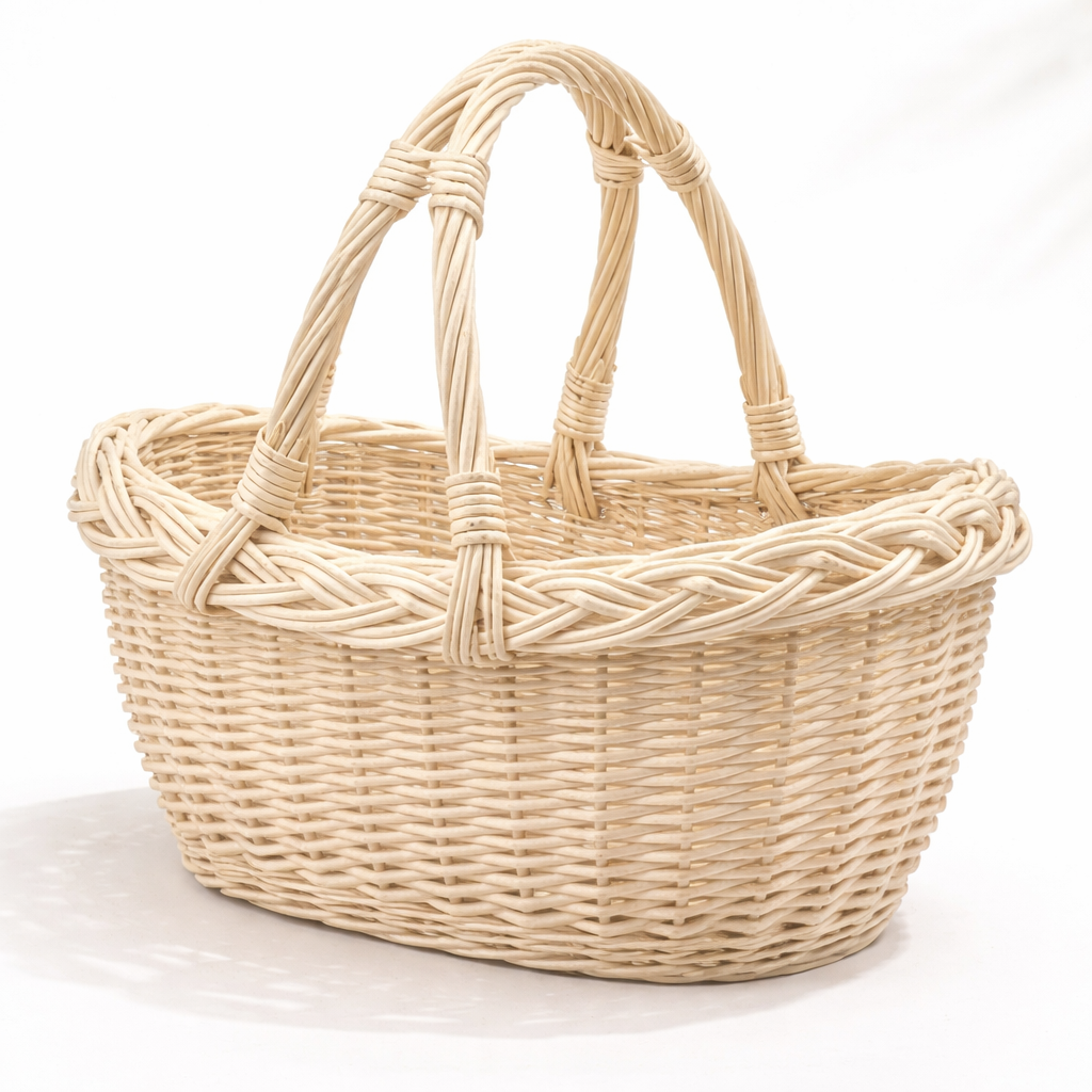 Корзина пасхальная овальная отбеленная (9892) Корзина пасхальная овальная отбеленная (9892)