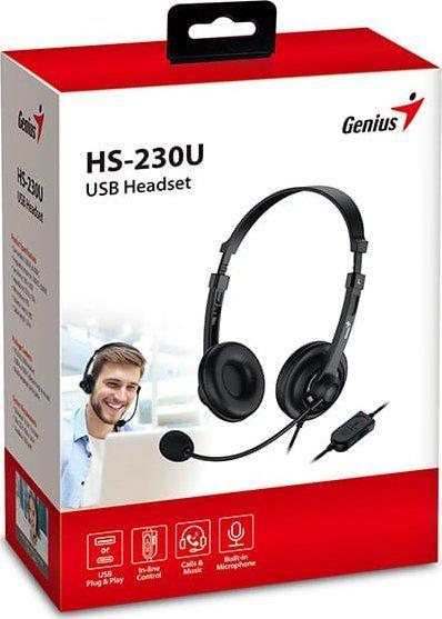 Навушники з мікрофоном Genius HS-230U Black (31710021400) - фото 2 Навушники з мікрофоном Genius HS-230U Black (31710021400) - фото 2
