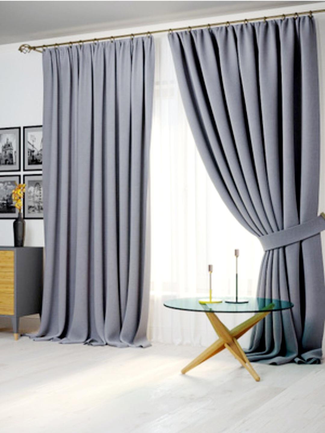 Штори гардіни мікровелюр 140х230 см 2 шт. Сірий (28207222)