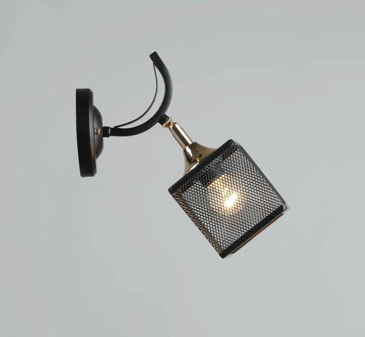 Бра настенное Sirius с поворотным механизмом Е27 IP20 B N5708/1W BK+FGD 60W Черный/Золотой (28687166)