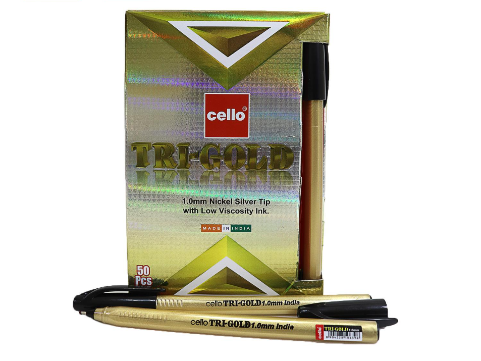 Ручка Cello Tri-mate-Gold 1,0 мм 50 шт. Чорний (MTT-184352)