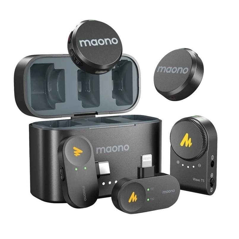 Микрофон петличный Maono Wave T5 COMBO для камеры для смартфона Type-C Lightning Android и iPhone (136144) - фото 4