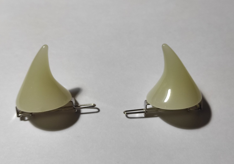 Заколки для волос Рожки люминесцентные пара Белый (41-20-1491-БЕЛ)