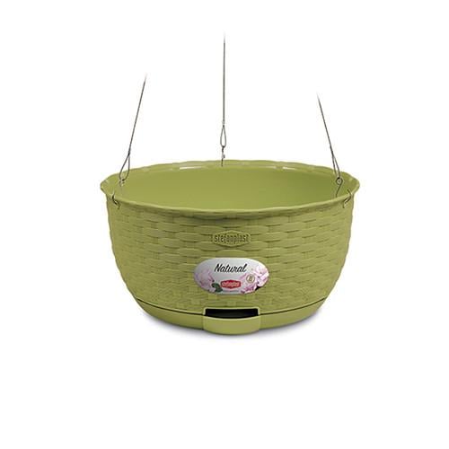 Кашпо подвесное круглое с автополивом Stefanplast Natural 30х14,5 см Фисташковый (75516) - фото 1 Кашпо подвесное круглое с автополивом Stefanplast Natural 30х14,5 см Фисташковый (75516) - фото 1