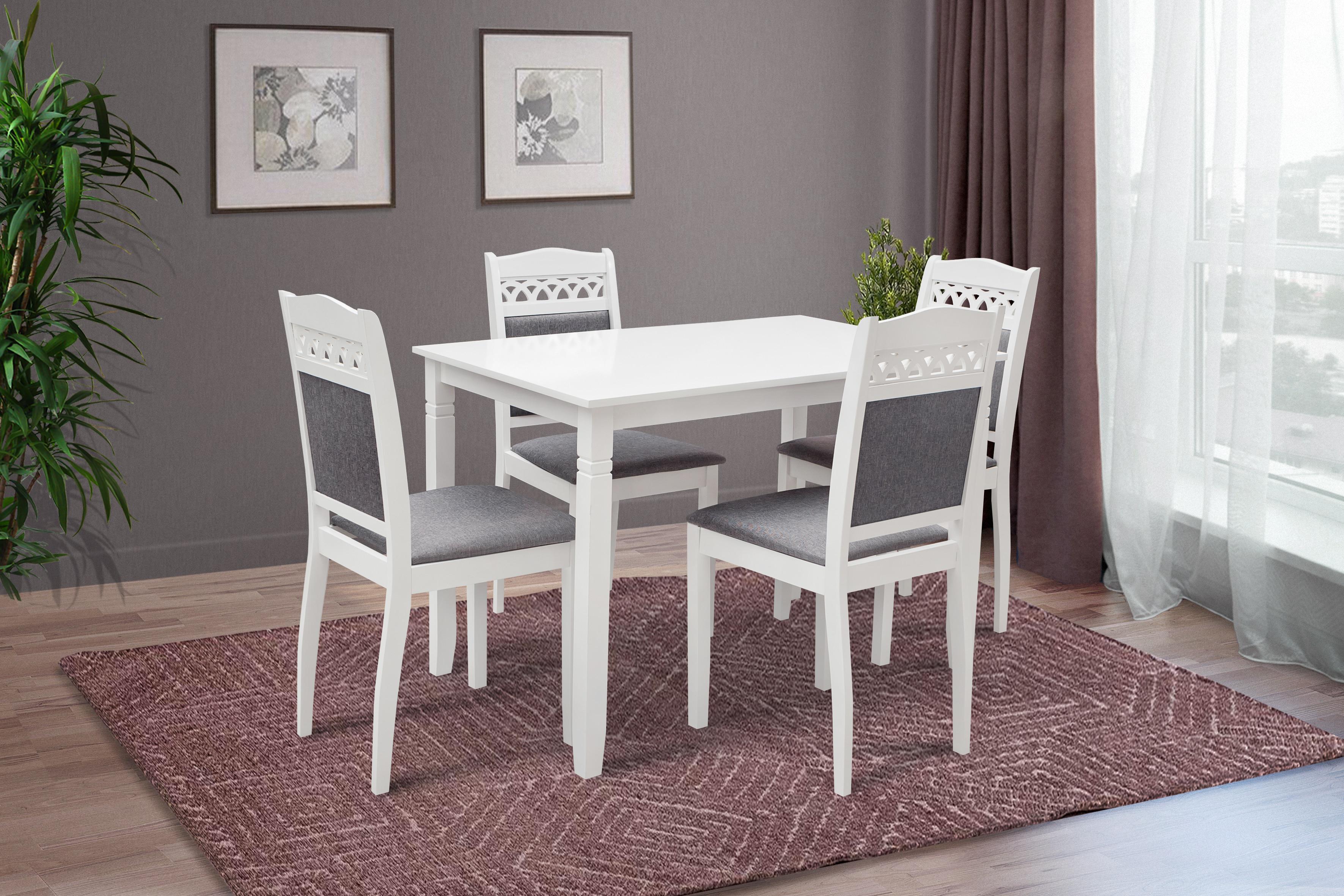 Комплект кухонный BROADWAY стол и 4 стула Белый