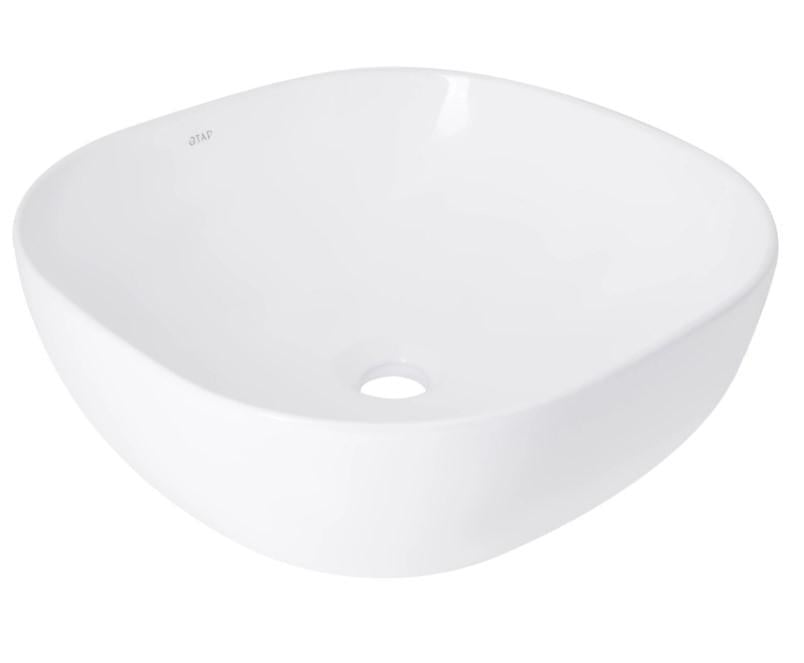 Раковина Qtap Kolibri 400х400х140 мм квадратная без донного клапана White (QT10116303W)
