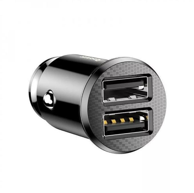 Зарядний пристрій автомобільний Baseus 2хUSB 3,1 A LED Black (9904826) - фото 2