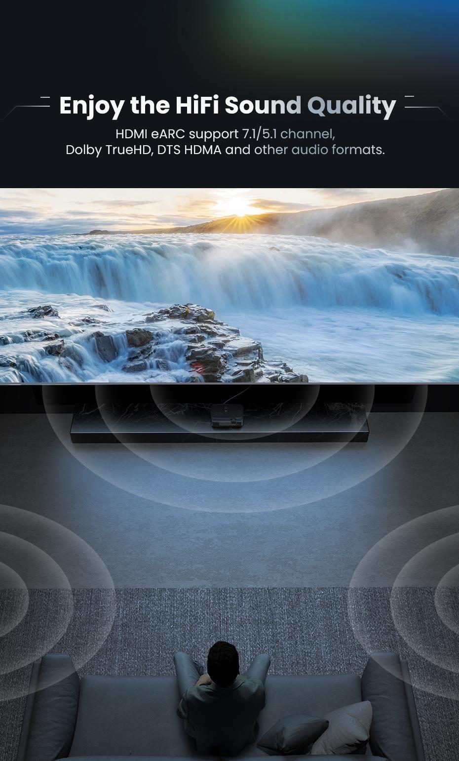 Кабель UGREEN HDMI 2.1 4K 120Hz 48 Гбіт/с 3D Dolby Atmos HDR 10+ eARC HDCP 2.3 1080p 240Hz 1,5 м Чорний (70320) - фото 14