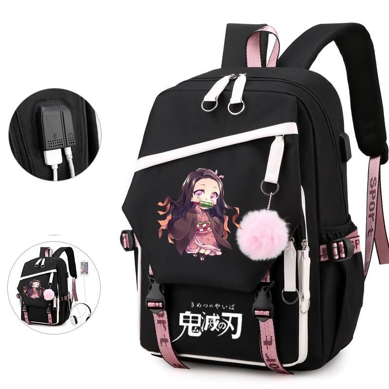 Школьный рюкзак для девочки с USB и меховым помпоном Аниме 5-11 класс (2700111680) - фото 2 Школьный рюкзак для девочки с USB и меховым помпоном Аниме 5-11 класс (2700111680) - фото 2