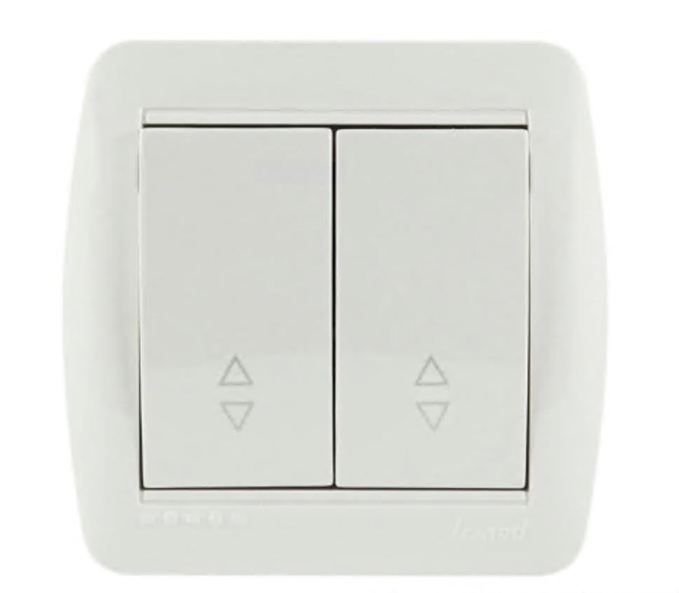 Выключатель накладной двухклавишный Lezard Demet проходной IP20 Белый (27549743)