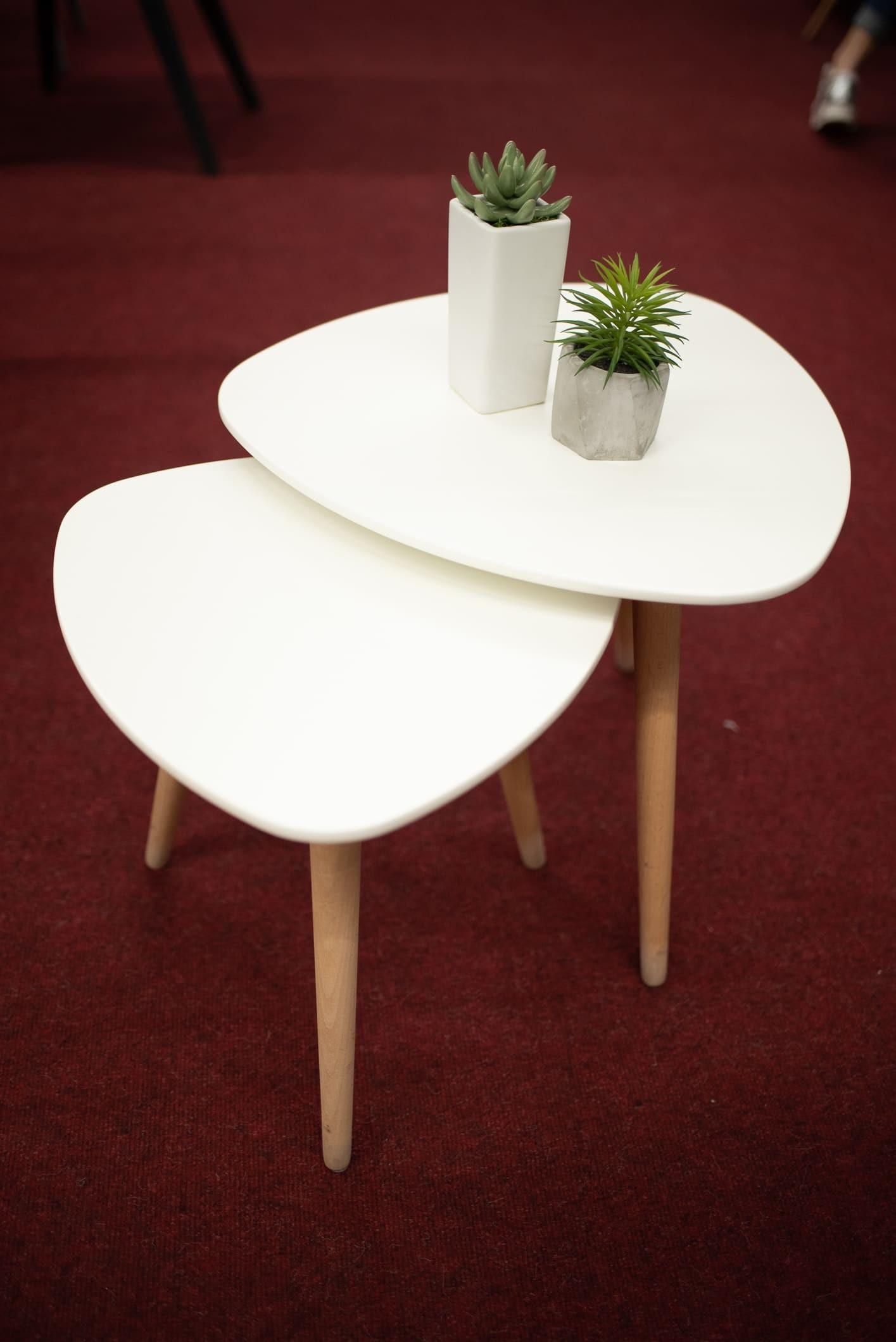 Комплект журнальных столов Signal Nolan A Белый/Бук - фото 2