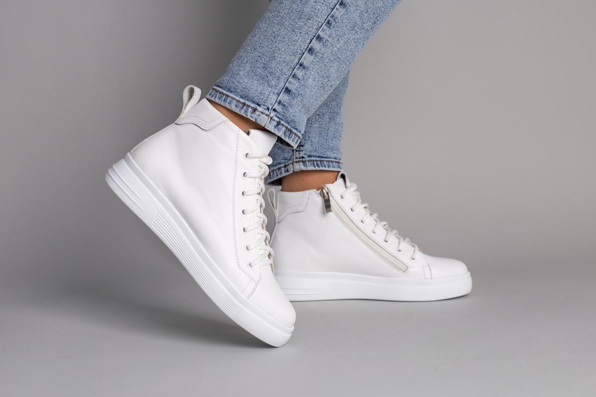 Черевики жіночі шкіряні демісезонні р. 37 Білий (6778-1д/37)