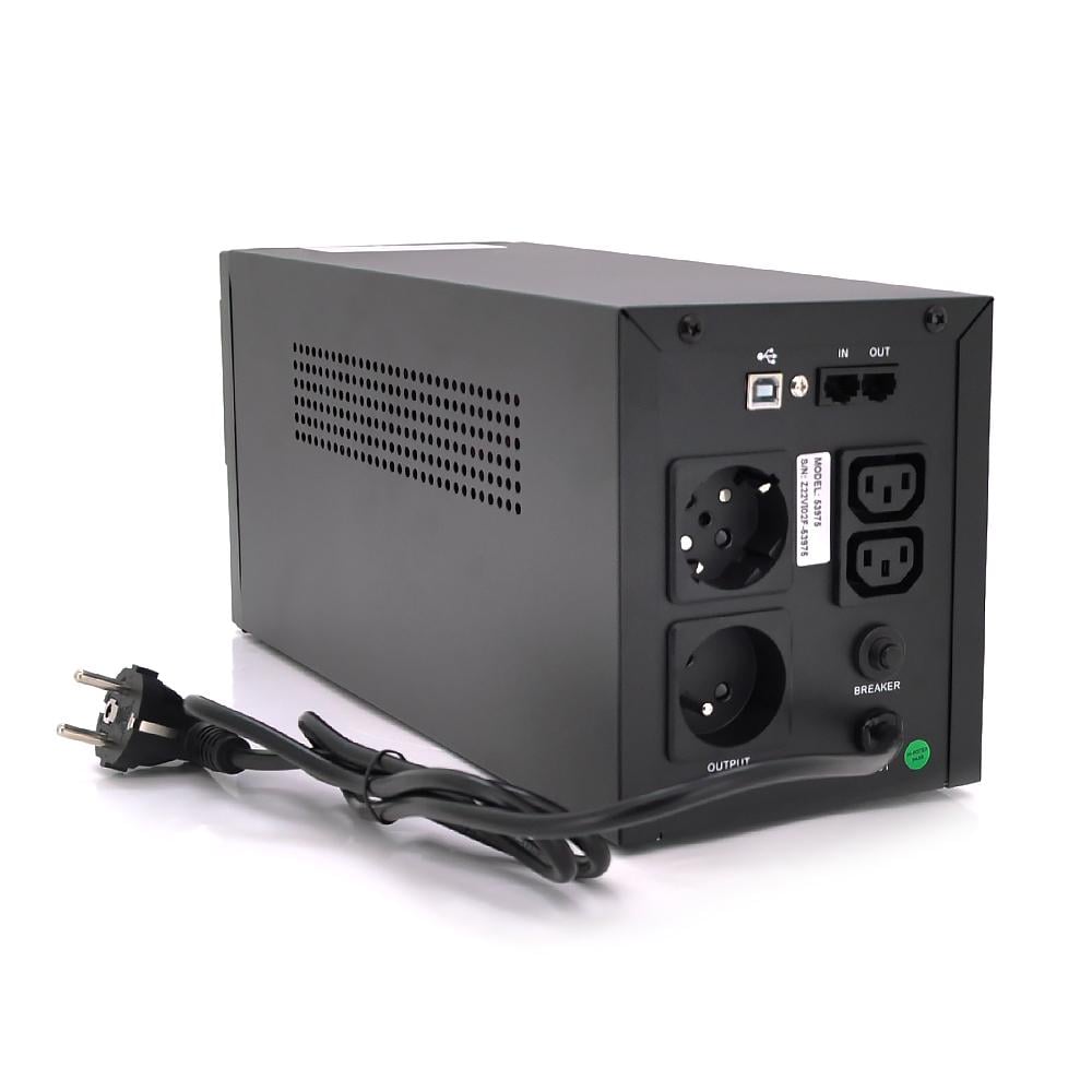 Источник бесперебойного питания Qoltec QLT2000 1200 W LED AVR 3st 2xSCHUKO socket 2x12V9Ah metal Case Q1 (29594) - фото 2 Источник бесперебойного питания Qoltec QLT2000 1200 W LED AVR 3st 2xSCHUKO socket 2x12V9Ah metal Case Q1 (29594) - фото 2