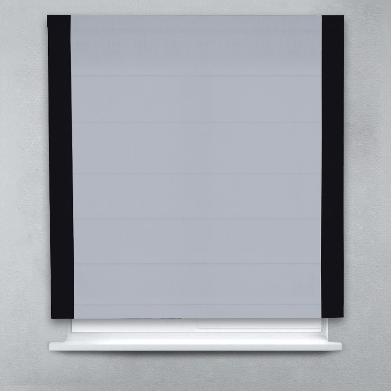 Римська штора Блекаут Перфект з кантами з боків 150х170 см Світло-сірий/Чорний