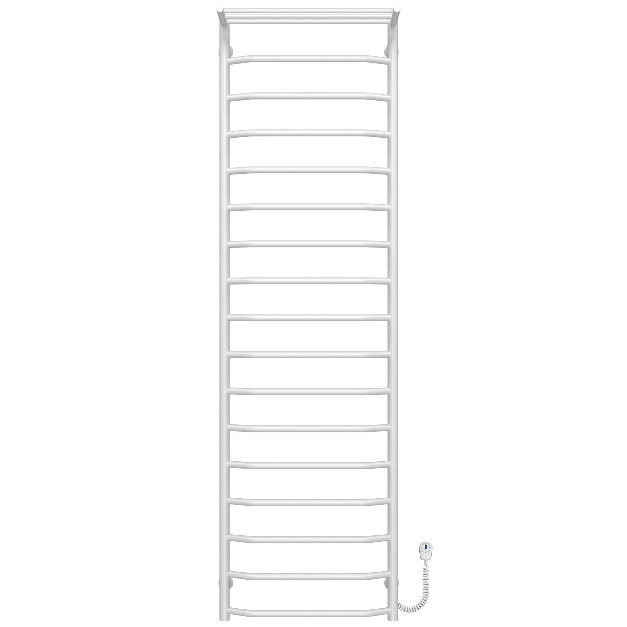 Рушникосушарка електрична з полицею Deffi Трапеція П17 EF16 праве підключення нержавіюча сталь 500х1800 мм Білий (C.TP.180.50.17.E.W.R.5)