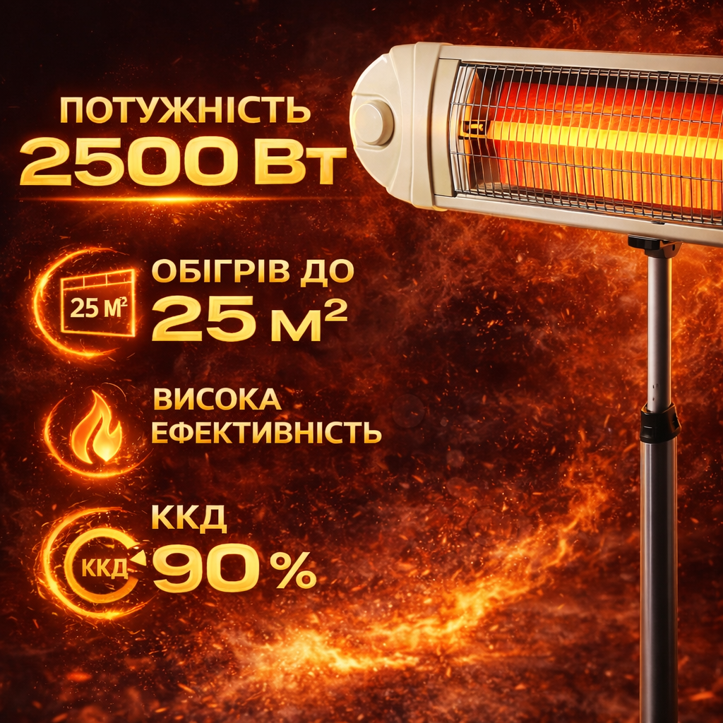 Инфракрасный обогреватель керамический AWOX Ecotec 2500 Вт до 25 м2 (2898666939) - фото 6
