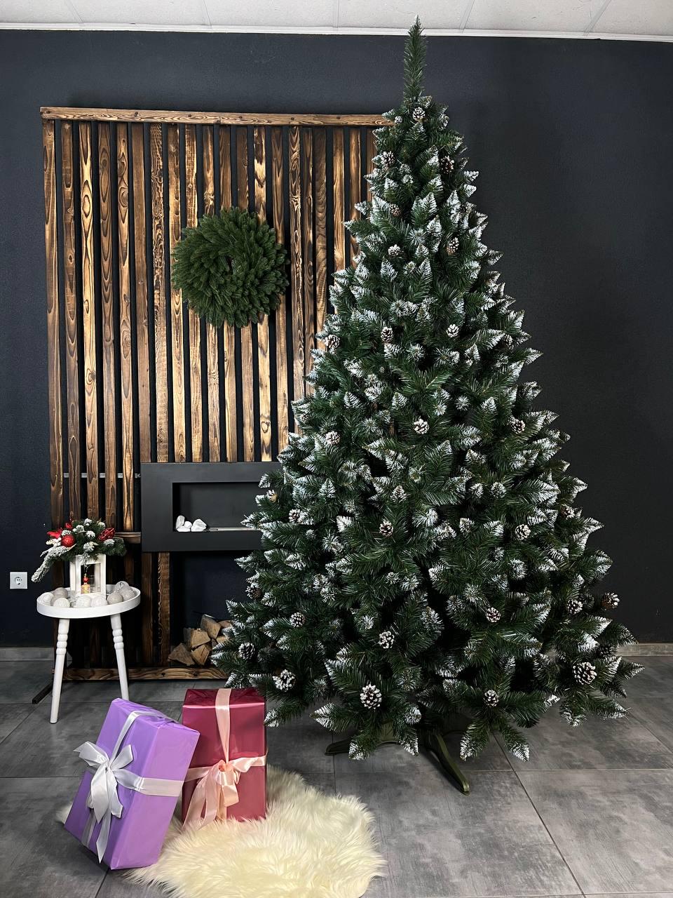 Штучна ялинка засніжена Елітна з шишками 2,5 м Зелений (YA678251)