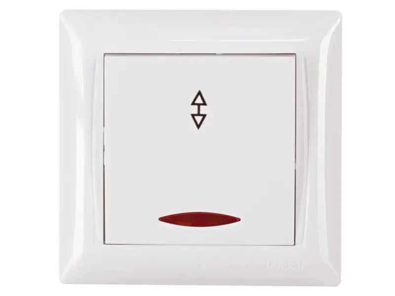 Выключатель одноклавишный проходной Luxel 3016 PRIMERA с подсветкой Белый (27552044)