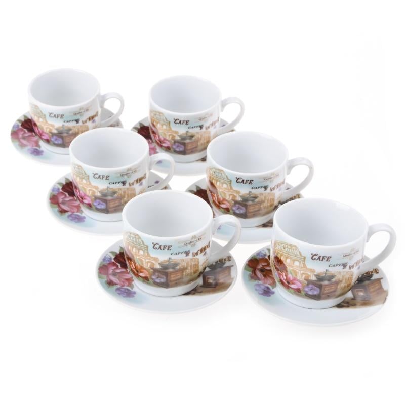 Набор кофейных чашек с блюдцами Lora NP89 6х6 160 мл Набор кофейных чашек с блюдцами Lora NP89 6х6 160 мл