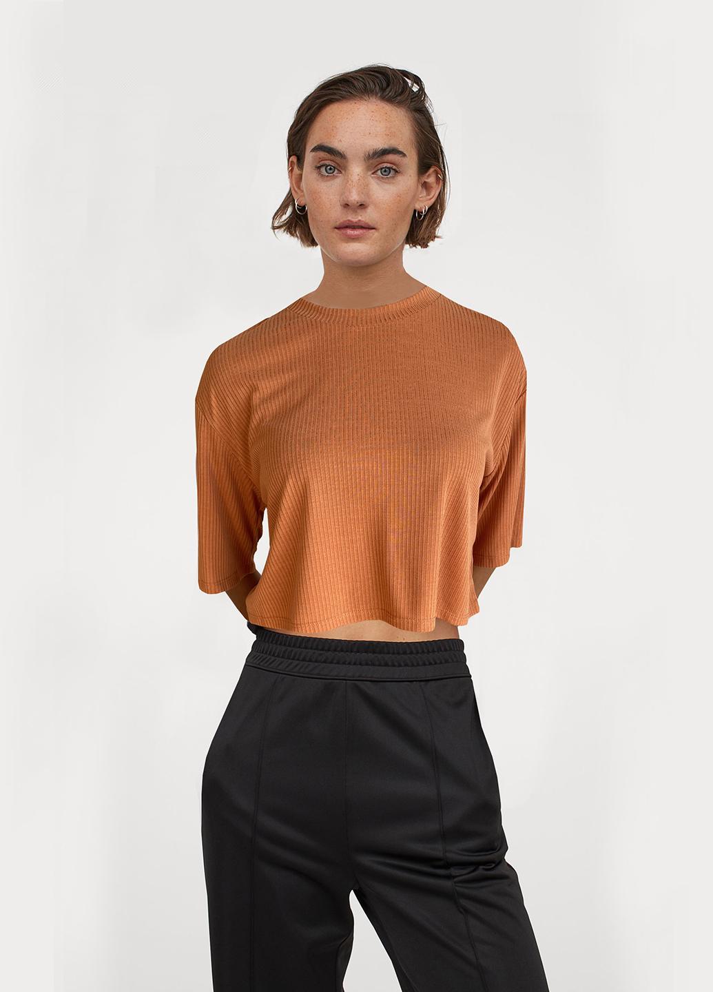 Футболка H&M XS Теракотовий (618309b37) Футболка H&M XS Теракотовий (618309b37)