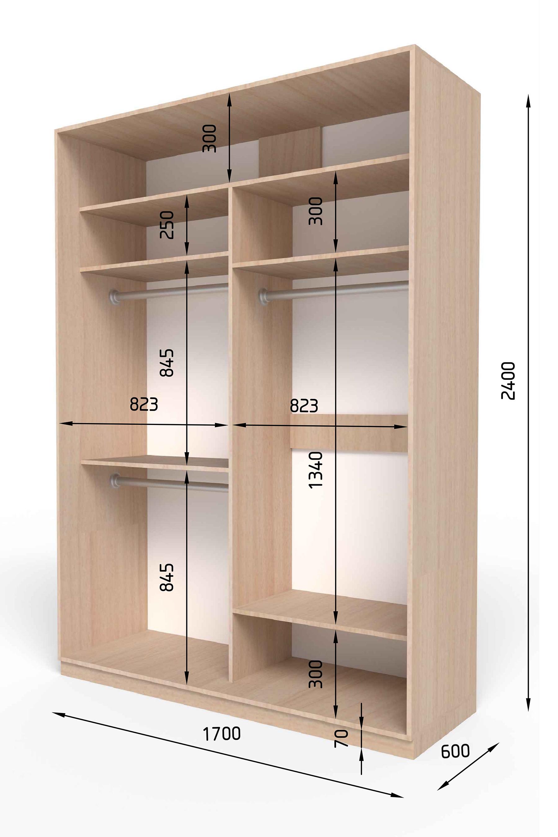 Шкаф-купе SENAM S-Line 170х60х240 см Антрацит (К-7-5) - фото 2