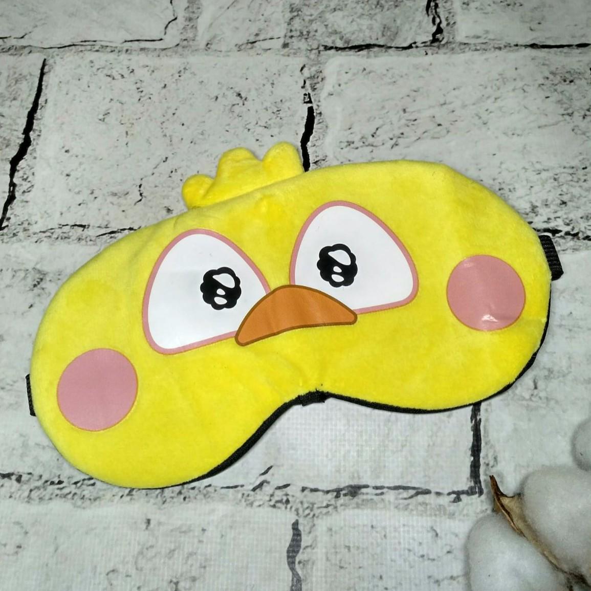 Маска для сну велюрова Курча 20х9 см Жовтий (20245-4)