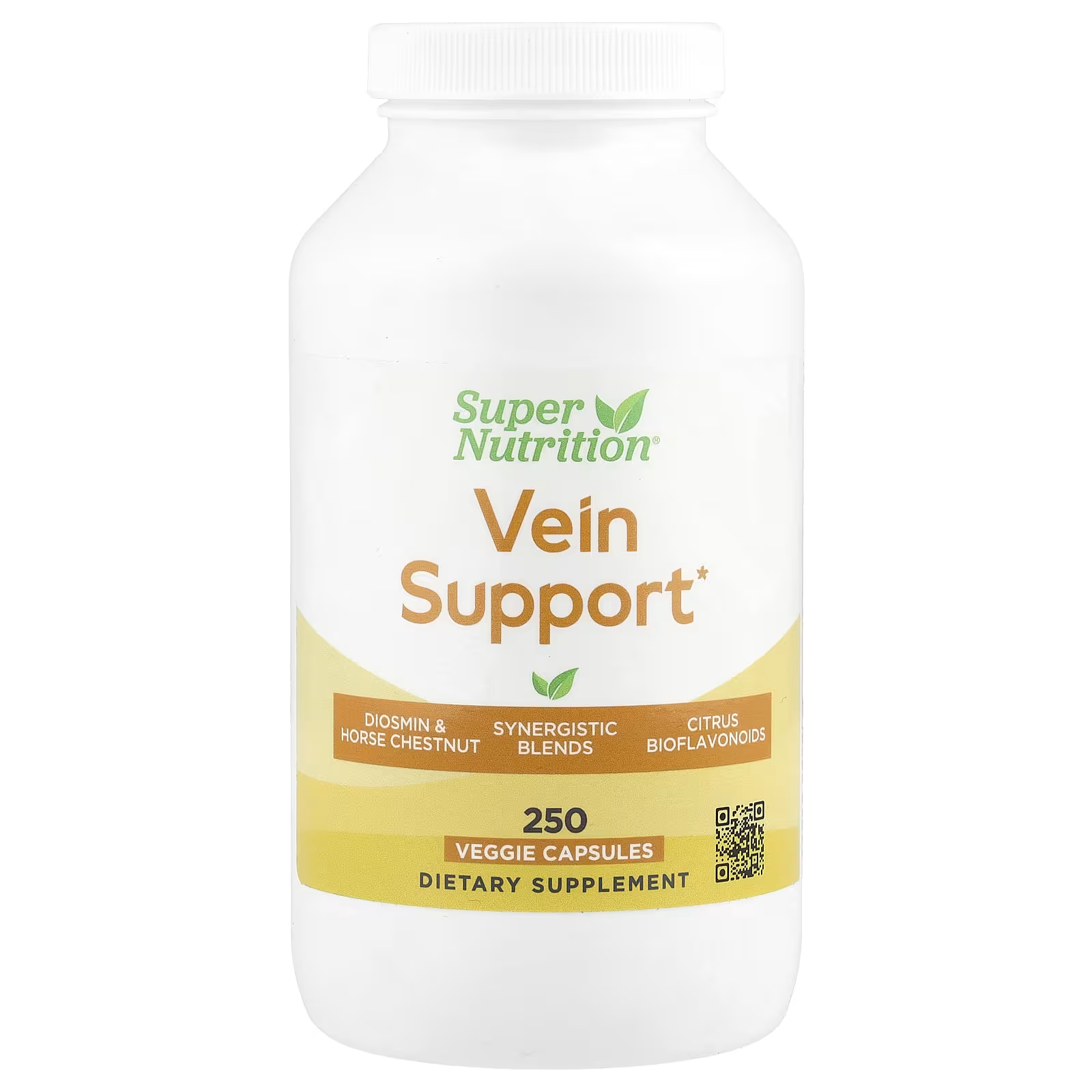 Добавка для поддержки вен Super Nutrition с диосмином/иглицей колючей/конским каштаном/биофлавоноидами и ферментами 250 растительных капсул