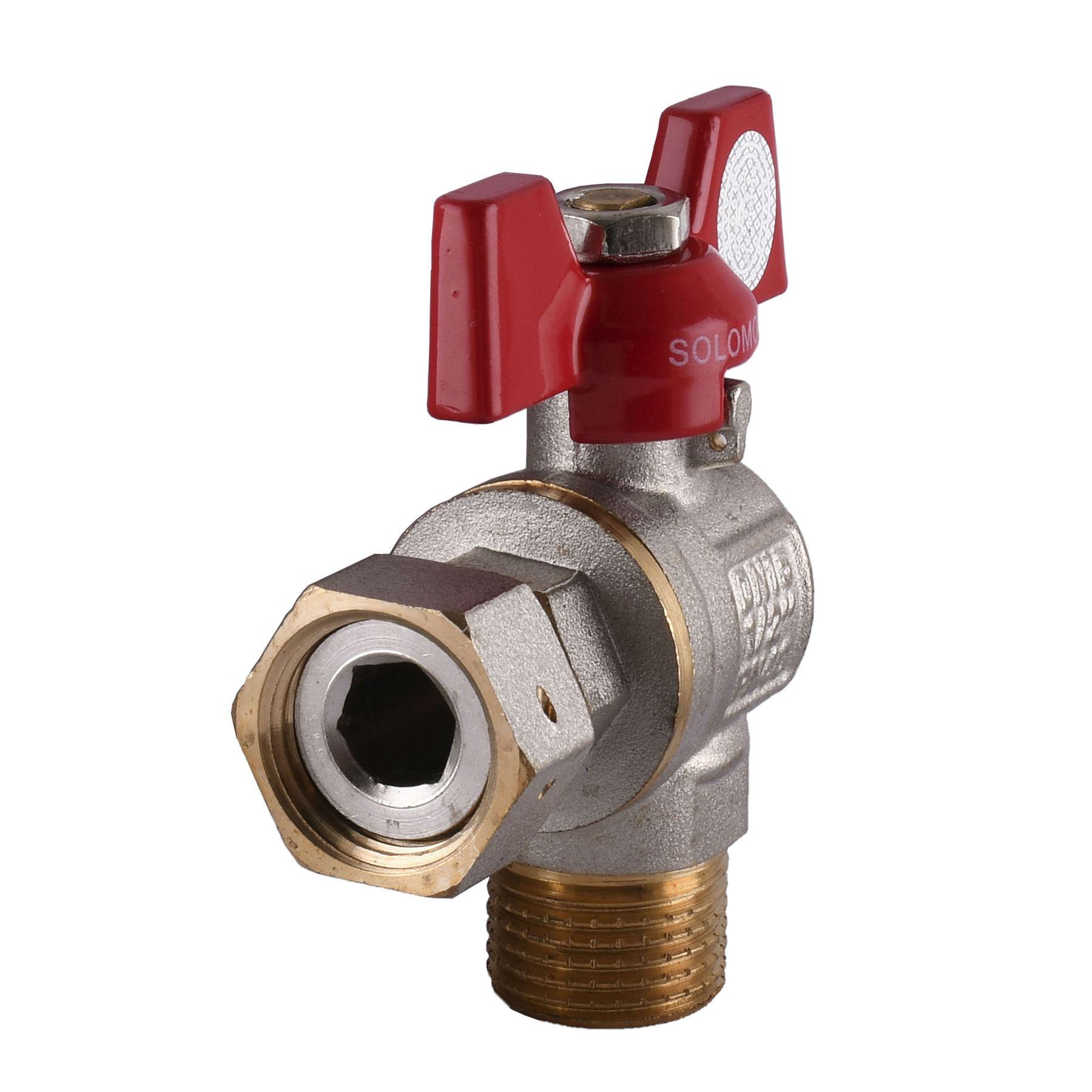 Кран кульовий кутовий з накидною гайкою Solomon ЗВ PN40 160402 1/2″