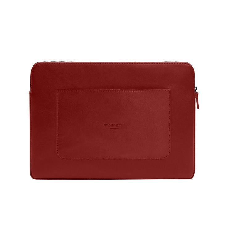 Чохол шкіряний для ноутбука на блискавці з хлястиком та кишенею Червоний (A-028798)